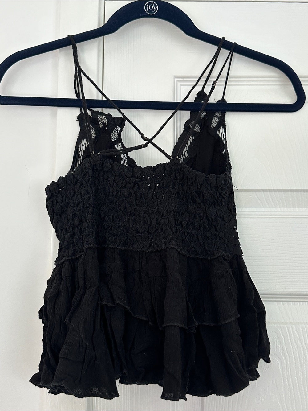 Free People Black Crochet Ruffle Tank - Picture 2 of 5